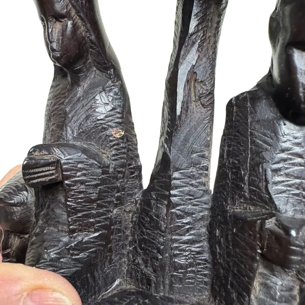 Hand Carved African Ebony Nativity Wood Sculpure Christmas